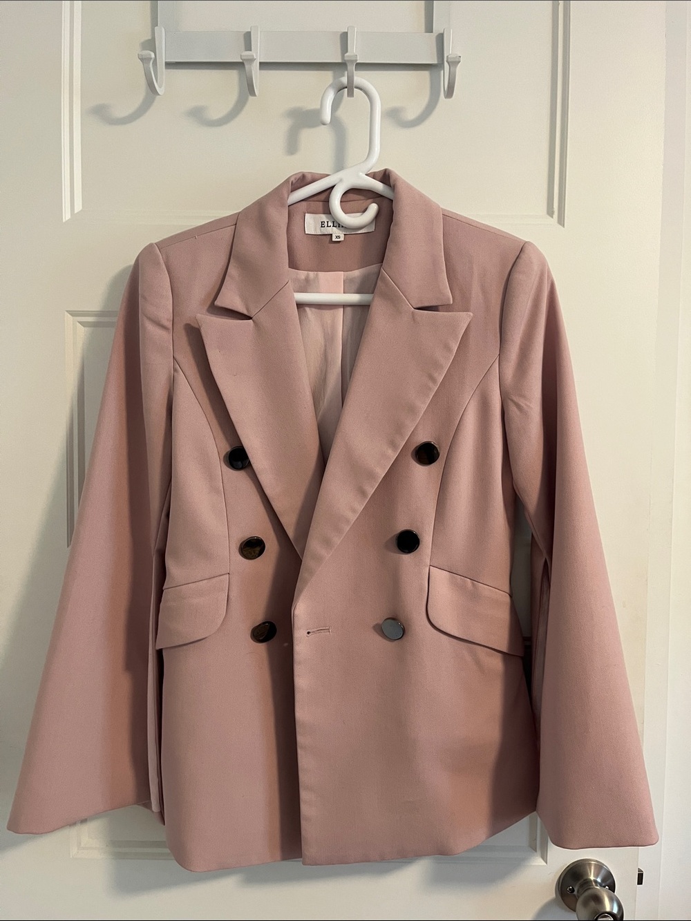 Double-Breasted Pink Women's Blazer Jacket - ELLIATT
